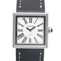 Rare second-hand Chanel Mademoiselle charcoal grey quartz vintage watch leather strap women's watch