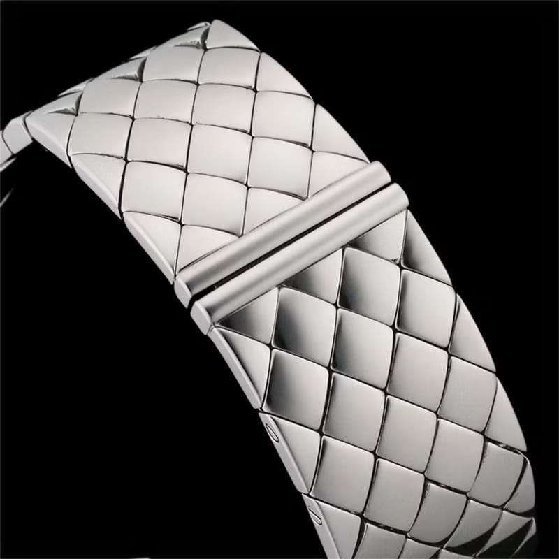 稀有中古二手Chanel Metalaase黑銀色石英古董錶金屬帶女裝手腕錶