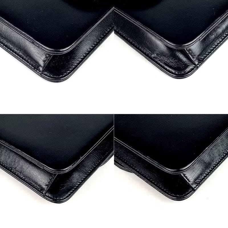 中古二手Dior黑色金扣皮革兩用金鏈子腋下小古董單肩包/側背包