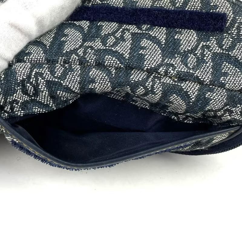 Dior dark blue old flower armpit shoulder bag/side bag/crossbody bag/handbag