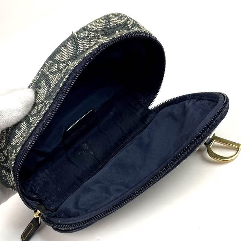 Dior dark blue old flower armpit shoulder bag/side bag/crossbody bag/handbag