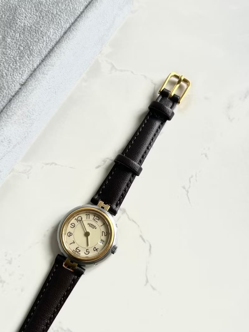 Hermes Paris Pre-owned Unisex Leather Strap Watch
