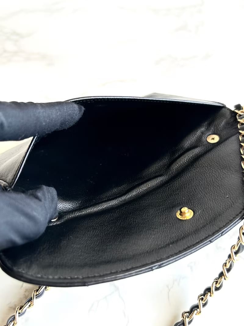 Chanel Black and Gold Matelassé Lambskin Two-Way Bag/Long Wallet/Crossbody Bag/Shoulder Bag
