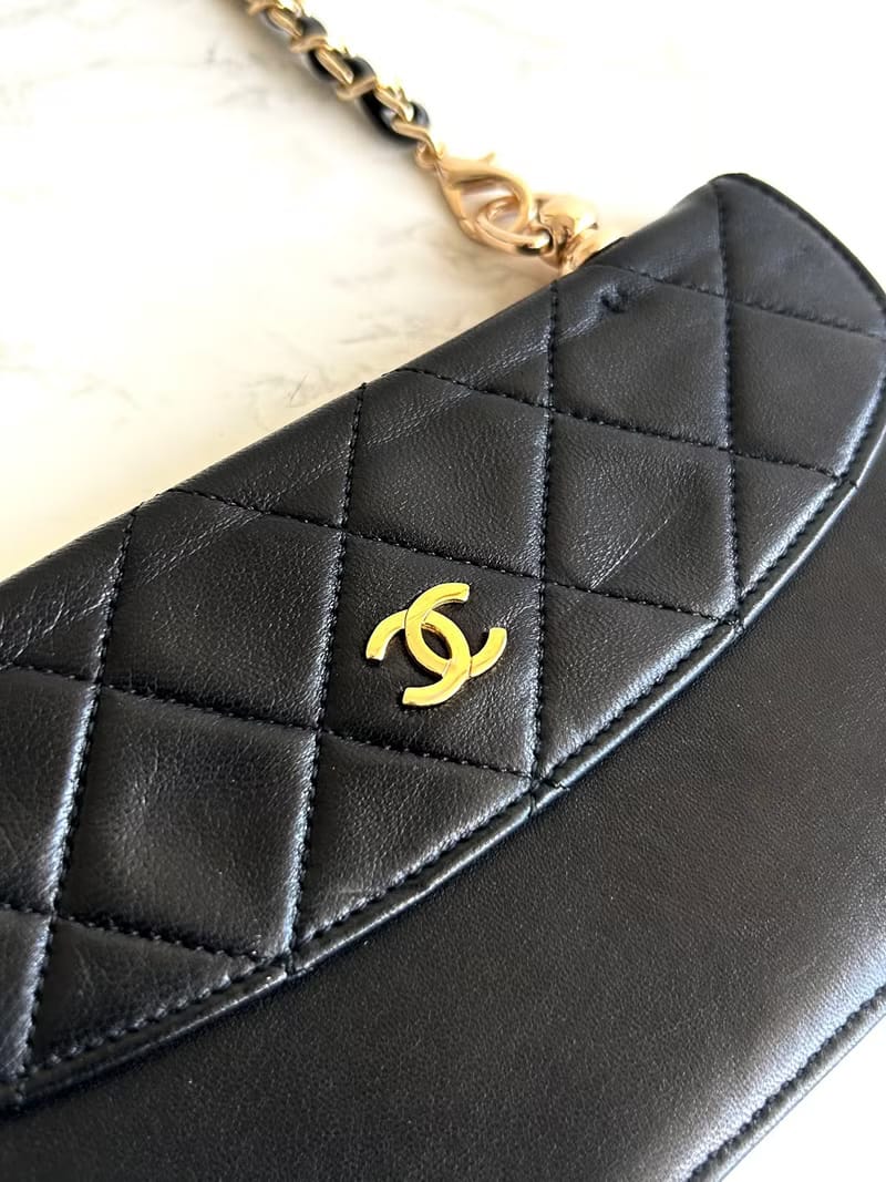 Chanel Black and Gold Matelassé Lambskin Two-Way Bag/Long Wallet/Crossbody Bag/Shoulder Bag