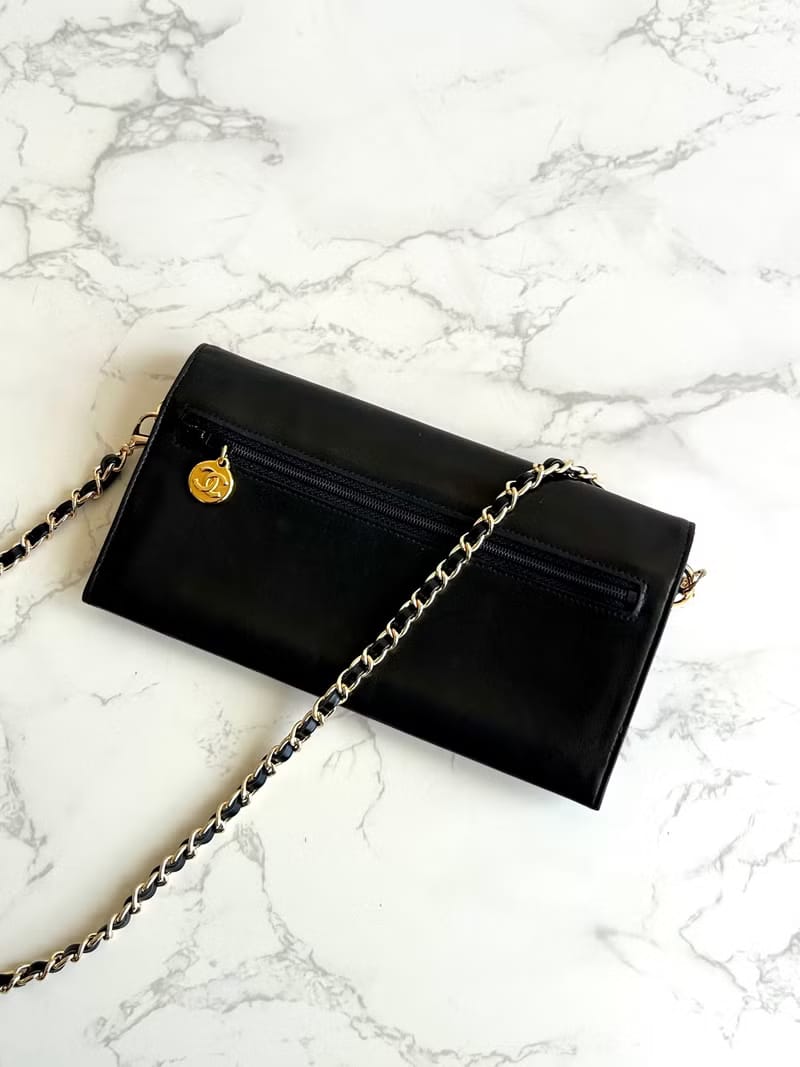 Chanel黑色小羊皮革包 WOC 斜背包 單肩包 側背包