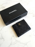 Chanel Double-Sided Caviar Leather Black Bifold Wallet