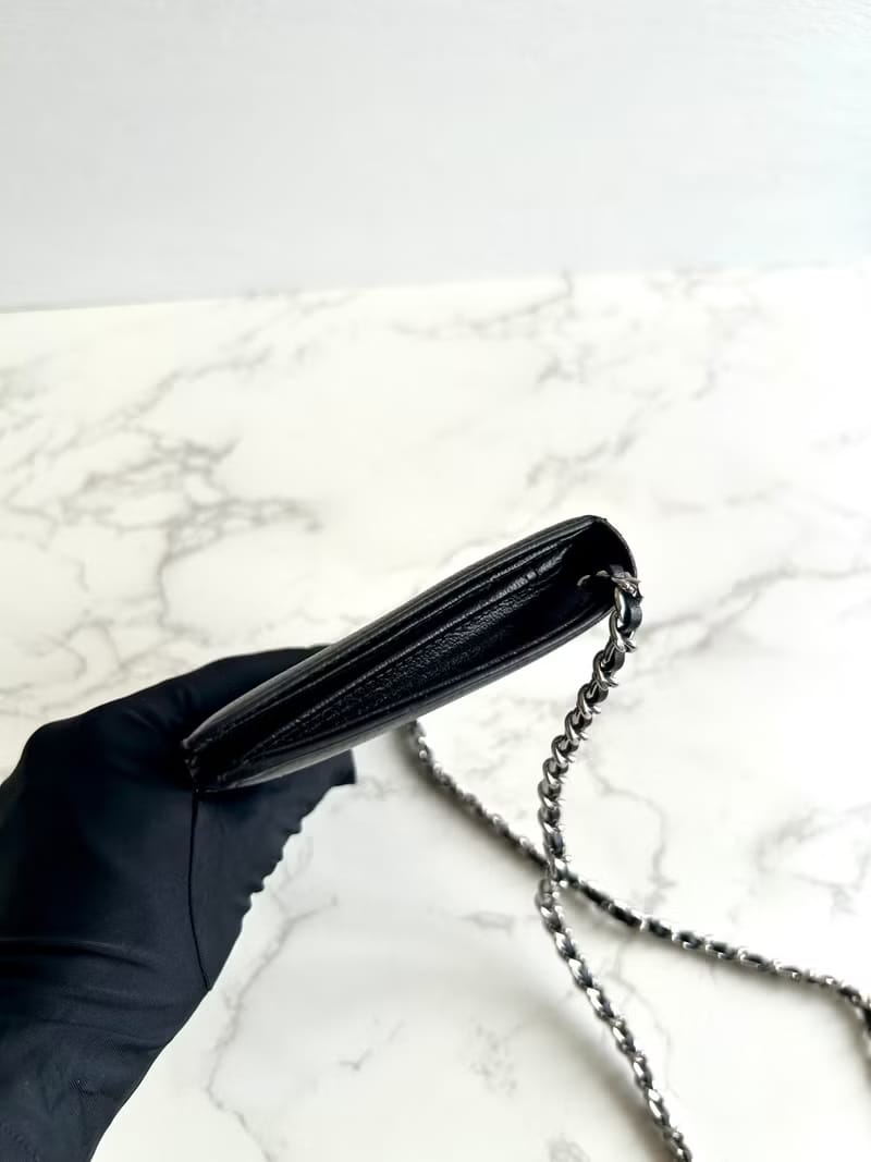 Chanel Black and Silver WOC Shoulder Bag/Crossbody Bag