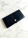 Chanel Black and Blue Leather Bicolor Long Wallet