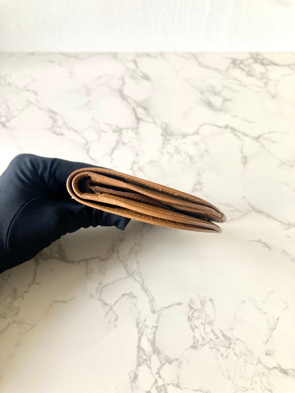 CELINE Rare Shell Shaped Brown Macadam Monogram Compact Wallet