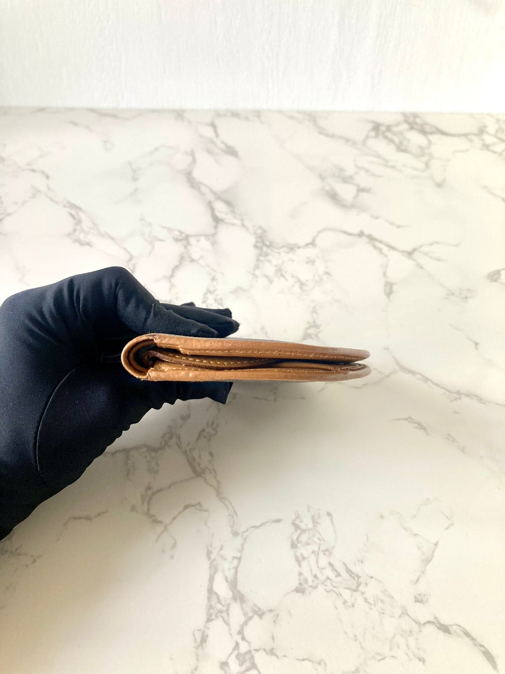 CELINE Rare Shell Shaped Brown Macadam Monogram Compact Wallet