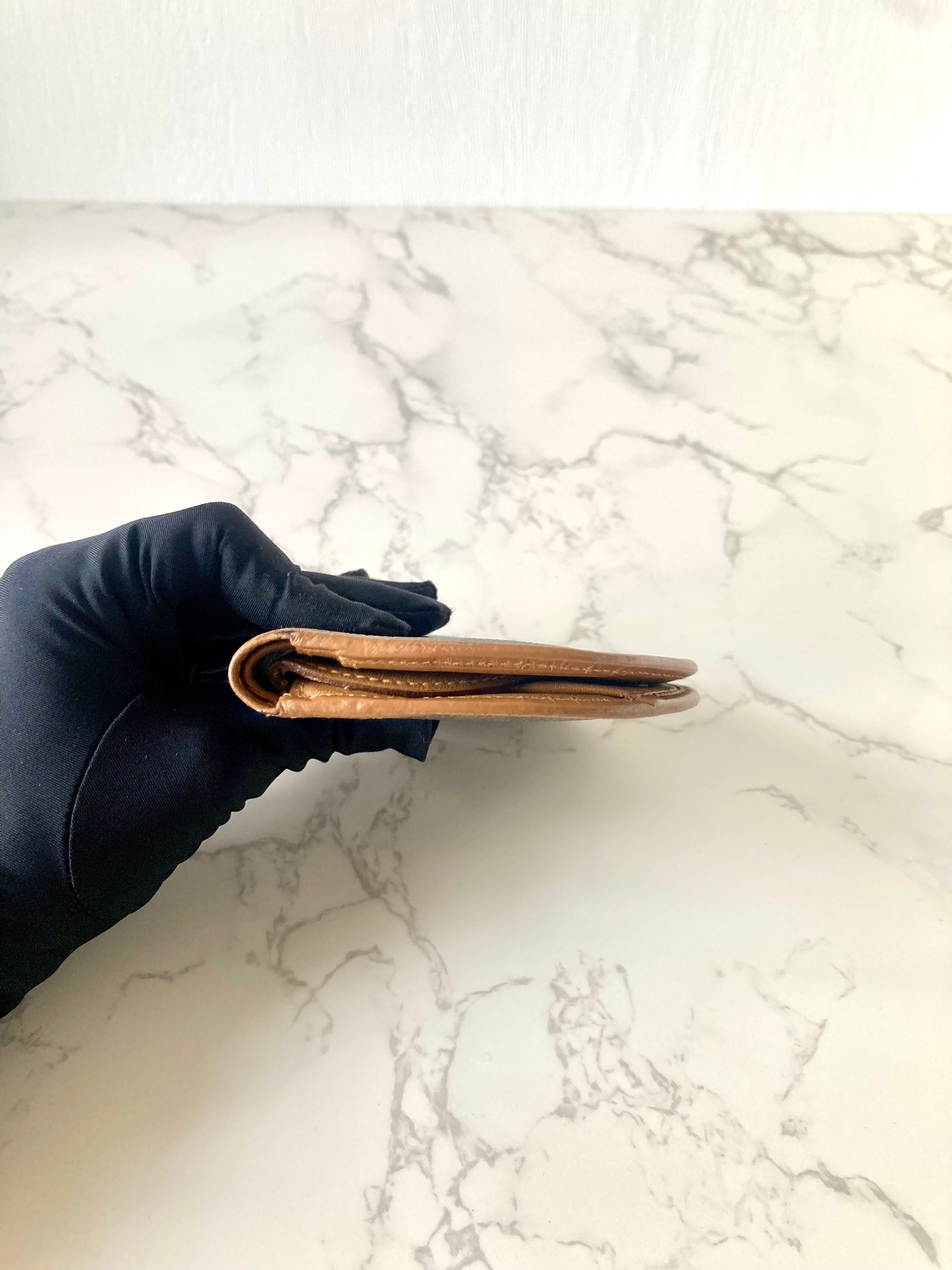 CELINE Rare Shell Shaped Brown Macadam Monogram Compact Wallet
