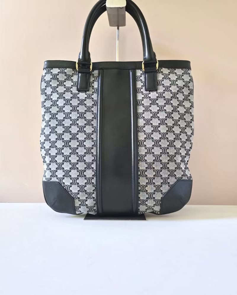 Celine black grey monogram tote bag/crossbody bag/shoulder bag/side bag