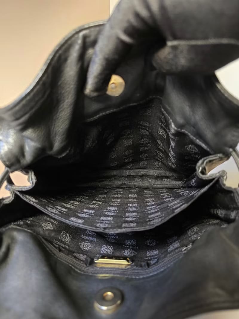 Loewe 黑色中古抽繩包/單肩包/斜背包