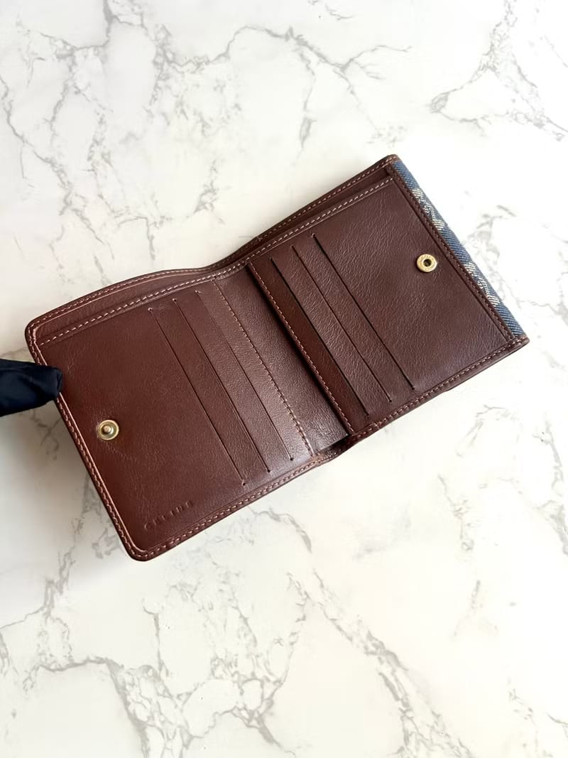 Celine 牛仔藍凱旋門短夾/銀包/皮夾