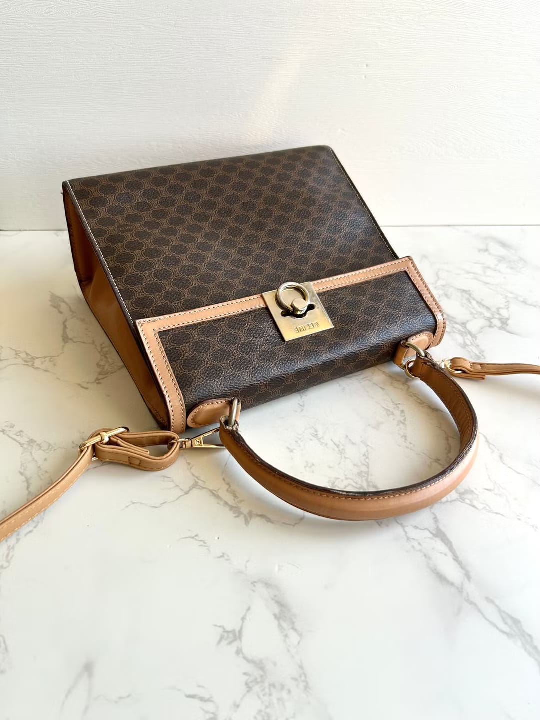 Celine Triomphe Canvas Mini Kelly Crossbody Bag/Shoulder Bag/Side Bag