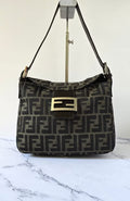 Fendi Zucca咖啡色老花Mama Baguette腋下包/側背包