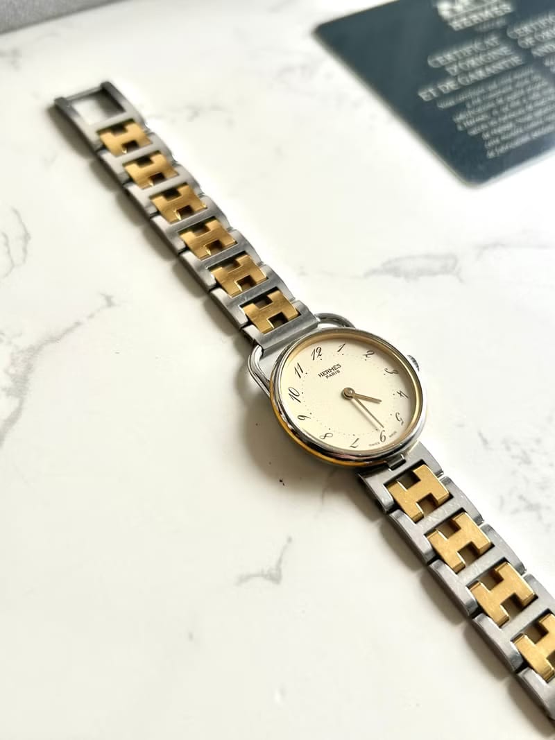 Hermes Arceau 二手男女裝金屬錶帶 手錶/腕錶