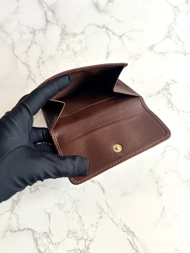 Rare Celine Triomphe Denim Blue Bicolor Short Wallet