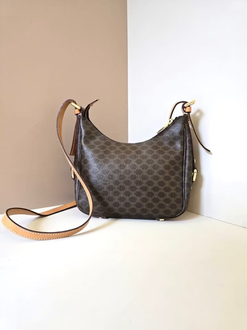 Second-hand Celine coffee-colored presbyopic Hobo side bag/crossbody bag