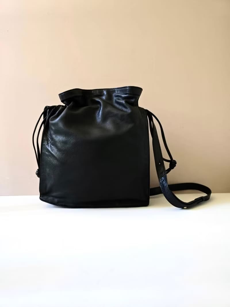 Loewe black vintage drawstring bag/shoulder bag/crossbody bag