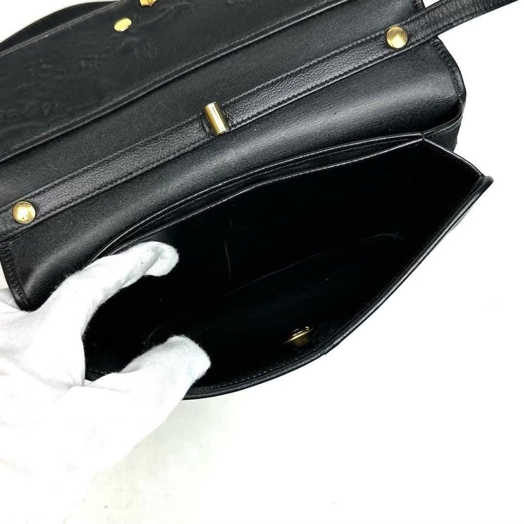 Dior 黑色金扣極簡中古單肩包/側背包/斜背包