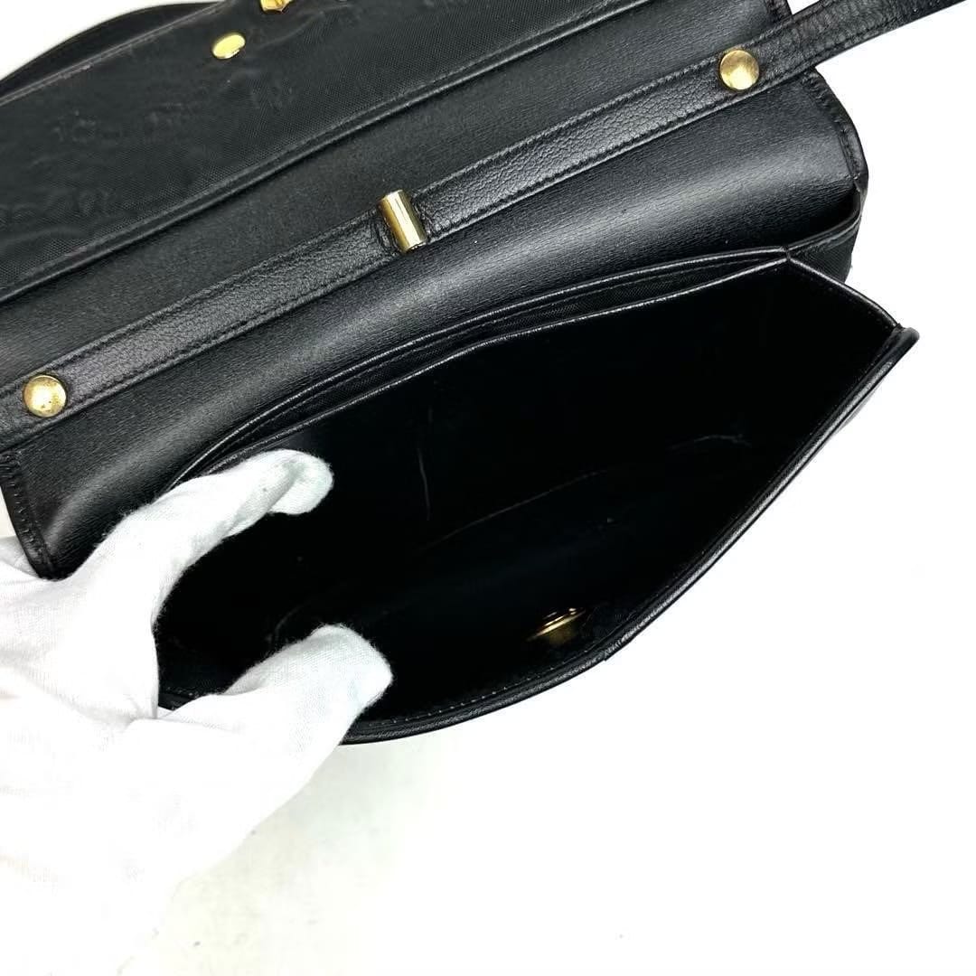 Dior 黑色金扣極簡中古單肩包/側背包/斜背包