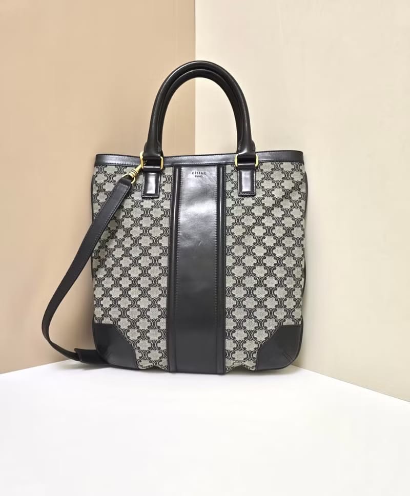 Celine black grey monogram tote bag/crossbody bag/shoulder bag/side bag