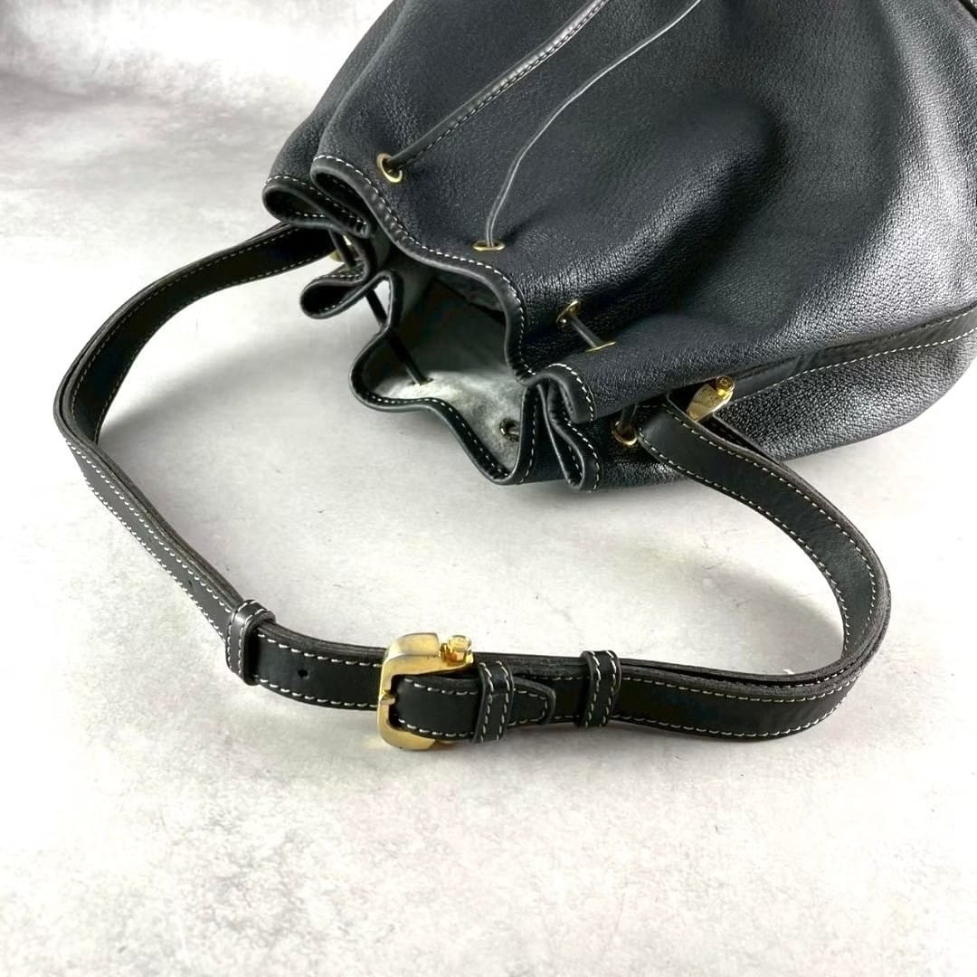 Loewe 黑金雕刻水桶包/單肩包/斜背包/側背包