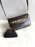 Set of 2 - Dior Burgundy Trotter Oblique Canvas and Leather Shoulder/Crossbody Bag
