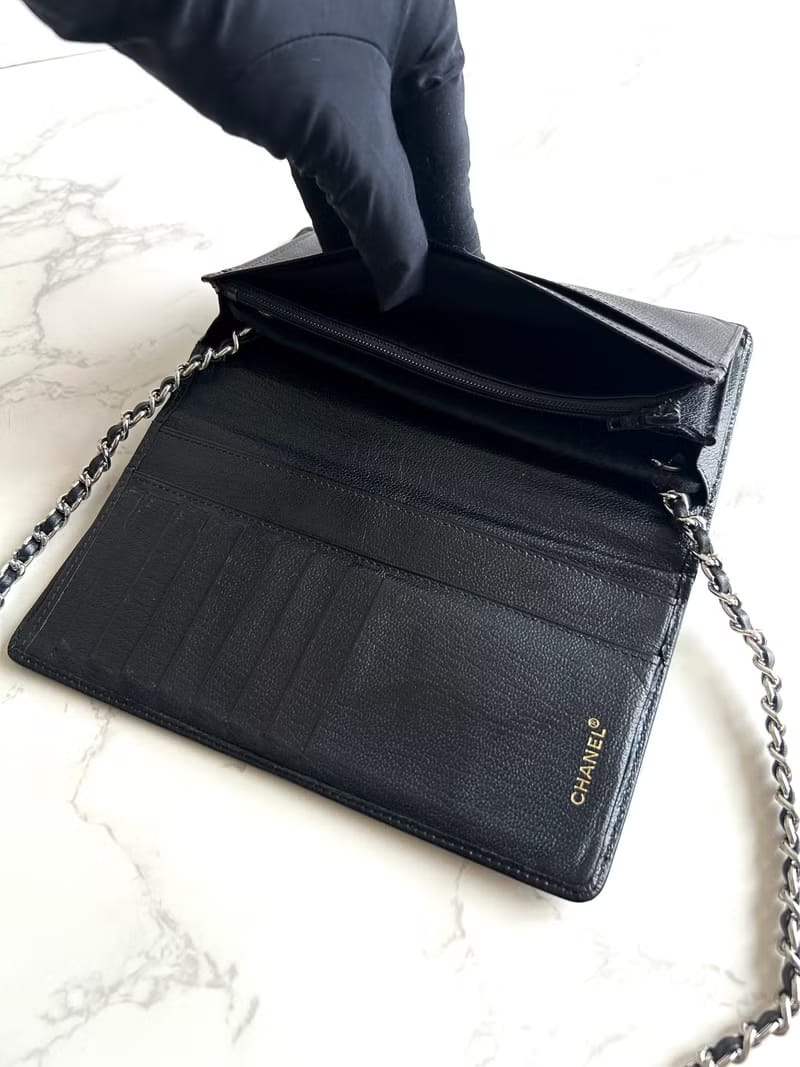 Chanel Black and Silver WOC Shoulder Bag/Crossbody Bag