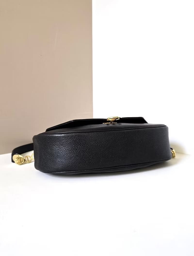 Dior Rare Black Caviar Yuanbao Bag / Shoulder Bag / Crossbody Bag