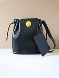 Celine Rare Black, Blue, and Gold Planet Bucket Bag / Shoulder Bag / Crossbody Bag