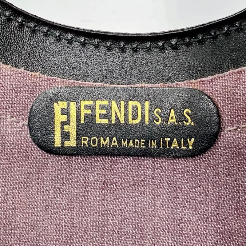 Fendi黑咖啡色老花托特包/手提包