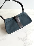 Rare Loewe Grey-Blue Leather Anagram Hobo Bag/Shoulder Bag/Crossbody Bag