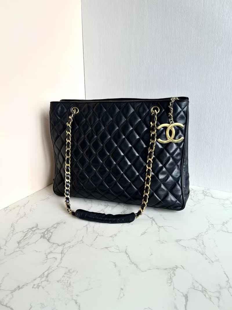 Chanel 黑色經典托特包/單肩包/側背包