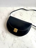 Loewe black gold half moon side backpack/oblique backpack/shoulder bag