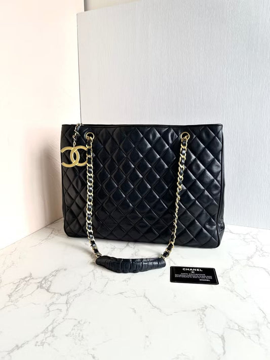 Chanel 黑色經典托特包/單肩包/側背包