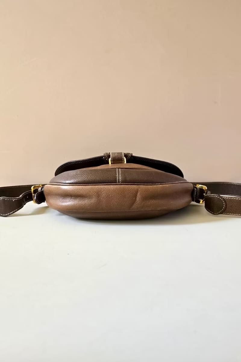 Loewe咖啡色馬鞍側背包/斜背包//單肩包