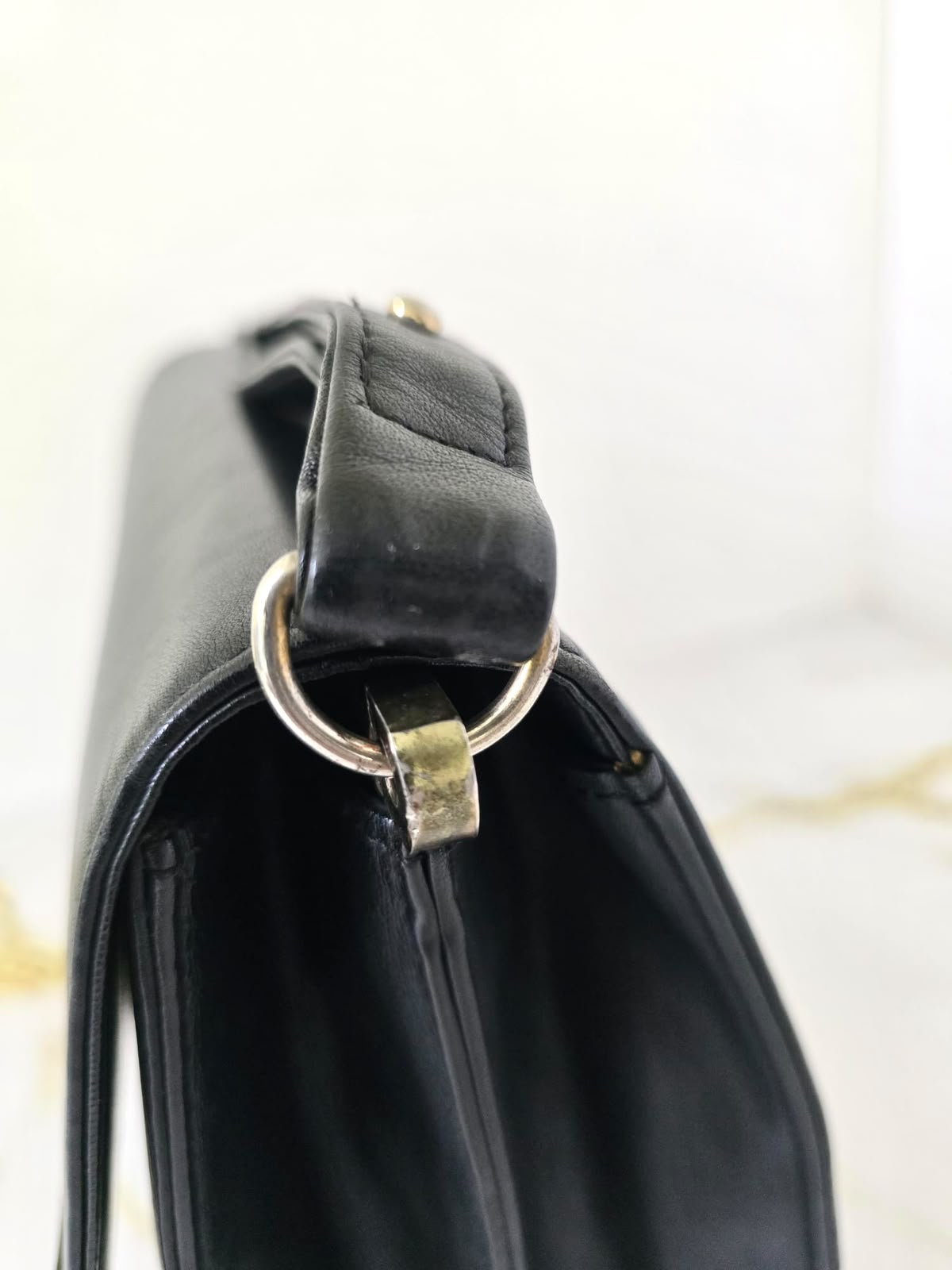 Dior Montaigne黑金牛皮兩用包/單肩包/側背包L斜背包