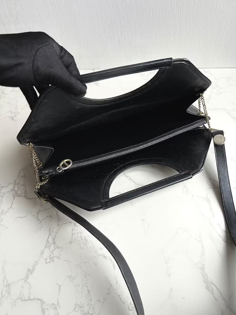 Dior dark blue monogram dual-use crossbody bag/handbag tote bag