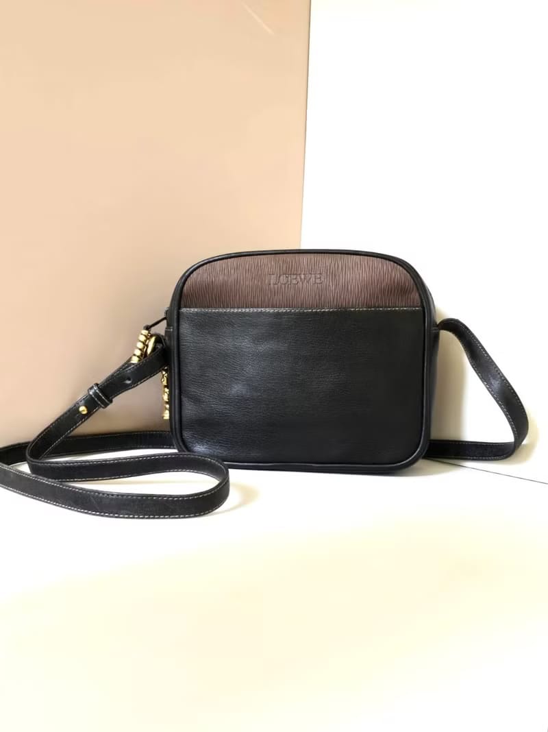 Loewe蛇骨拼色古董相機包/側背包/斜背包