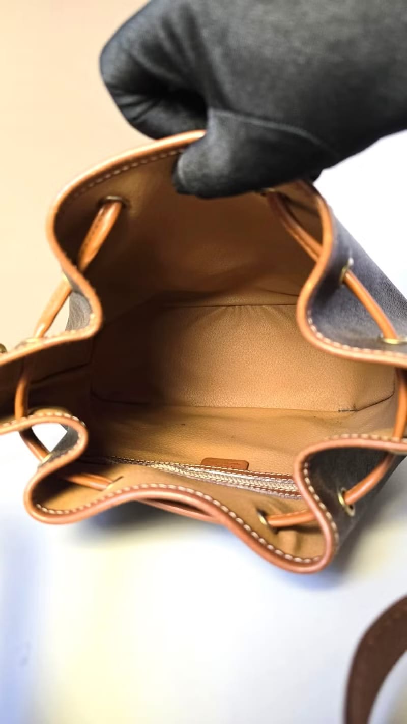 Celine Vintage Triomphe Canvas Bucket Bag / Shoulder Bag / Crossbody Bag