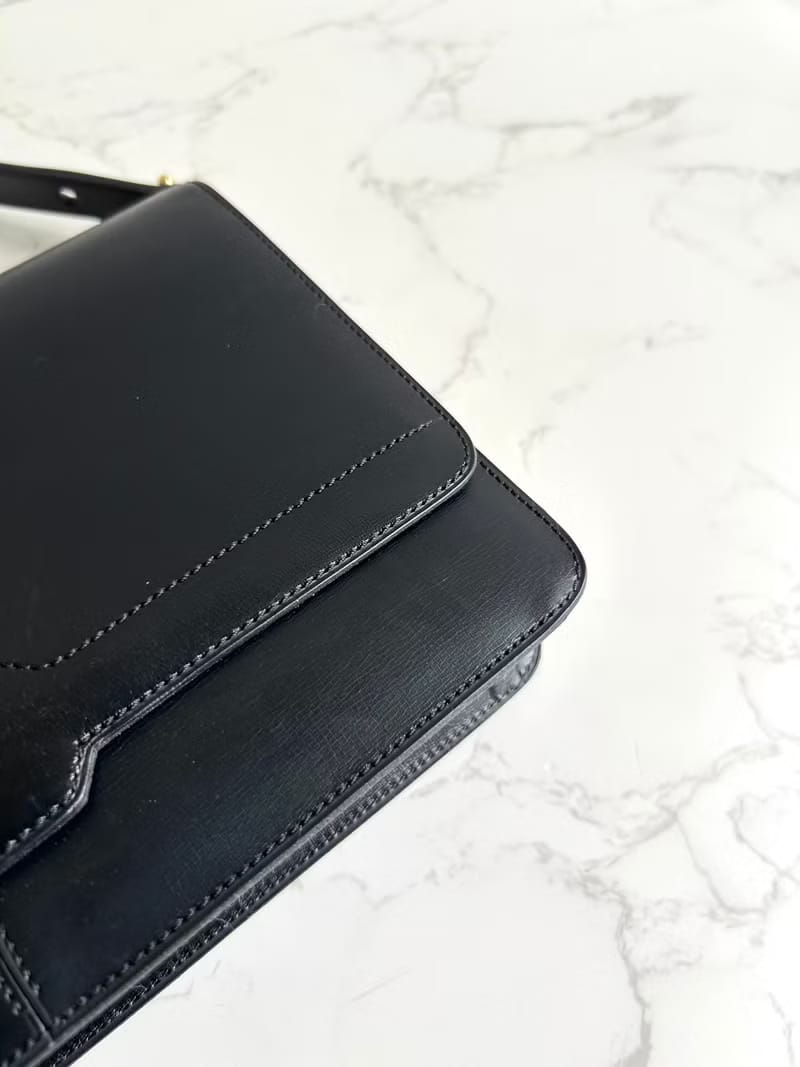 Dior black minimalist flap dual-purpose bag/shoulder bag/side bag/crossbody bag/second-hand bag