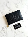 Chanel Black Caviar Long Wallet/Wallet/Phone Bag