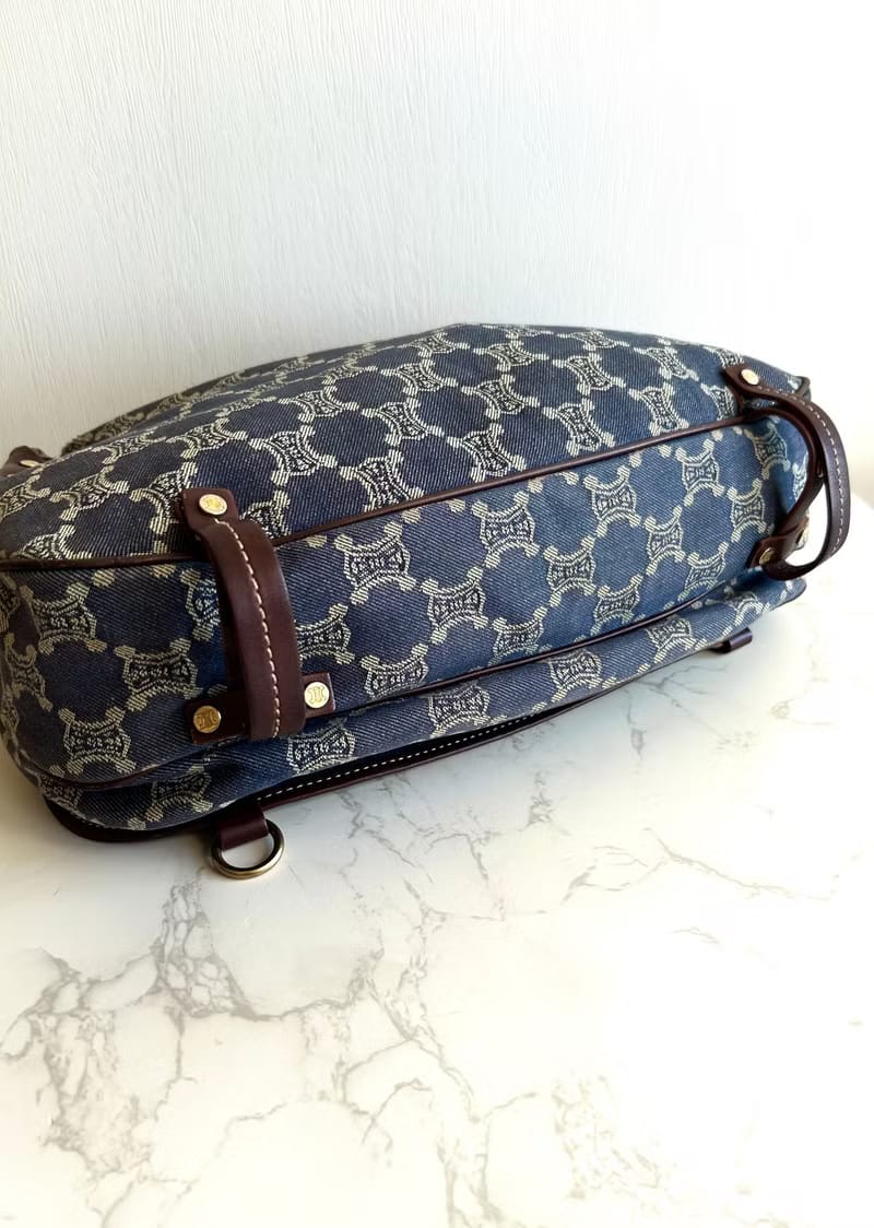 Celine牛仔布老花流浪包/側背包/單肩包/斜背包