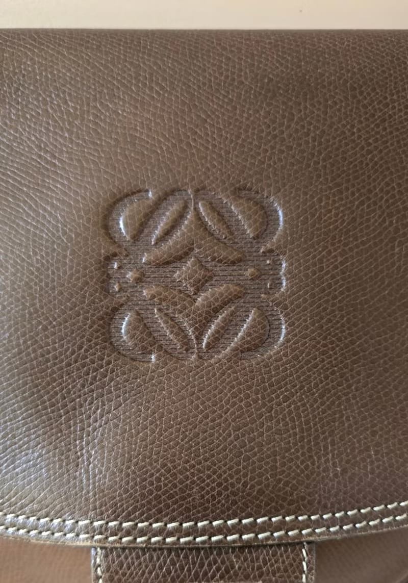 Loewe咖啡色馬鞍側背包/斜背包//單肩包