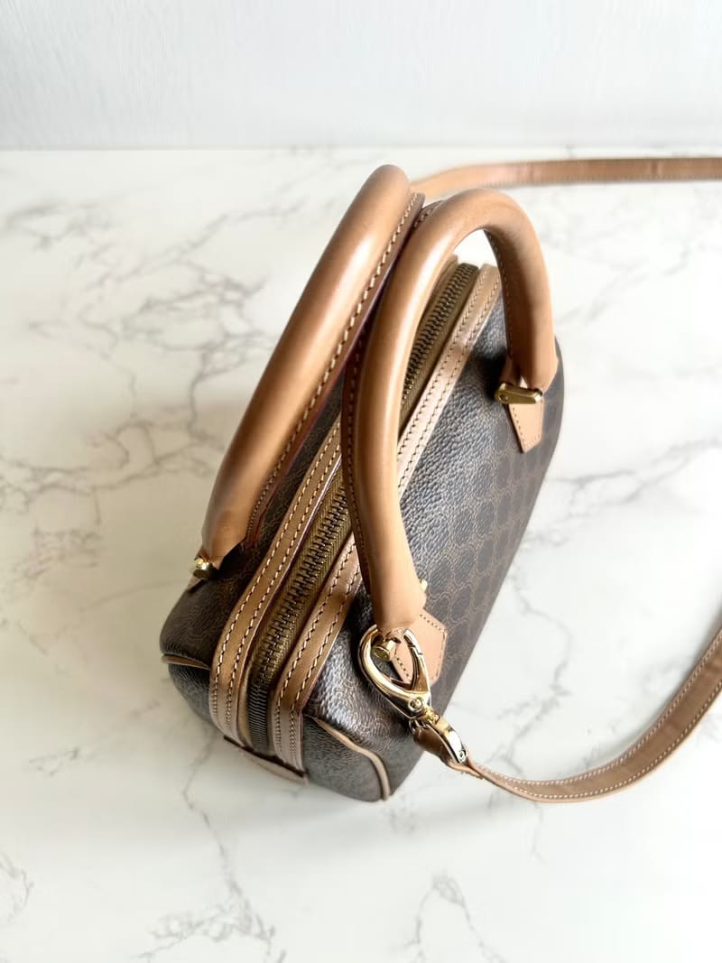 Celine迷你老花波士頓小包/斜背包/側背包/單肩包