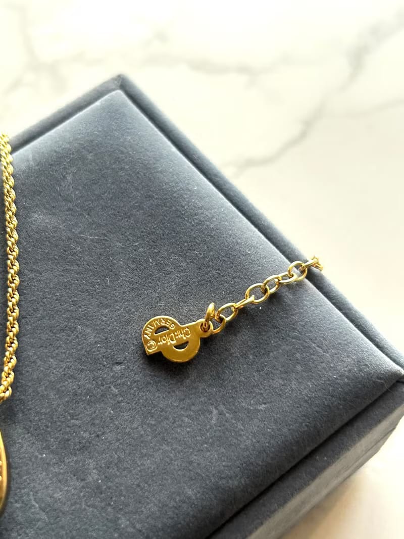 Dior 金色水鑽拼色復古頸鏈/項鏈/首飾飾品· 新春禮品