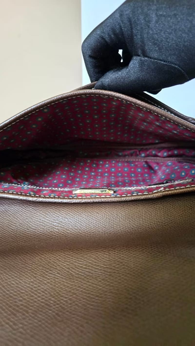 Loewe咖啡色馬鞍側背包/斜背包//單肩包