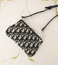 Dior Dark Blue Monogram Kisslock Bag/Shoulder Bag/Crossbody Bag